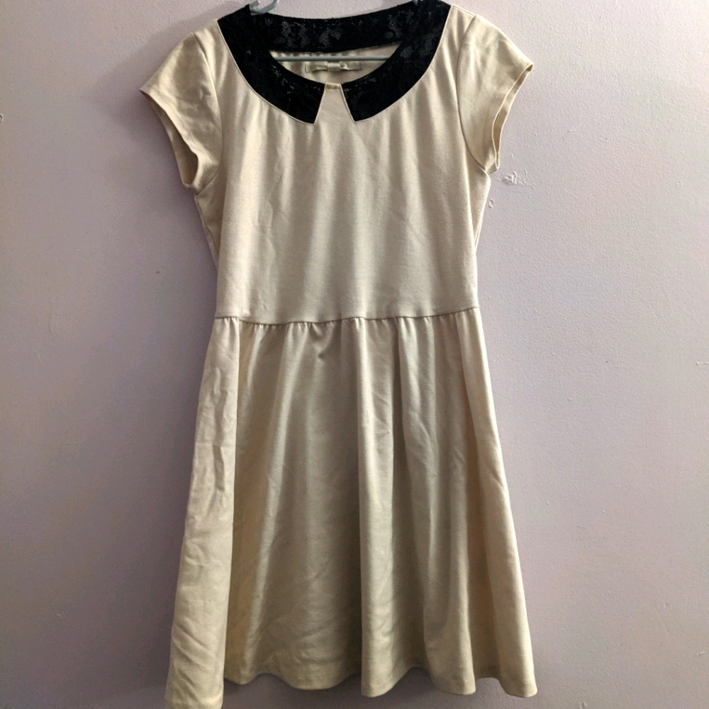 Cream Lace Collar Dress